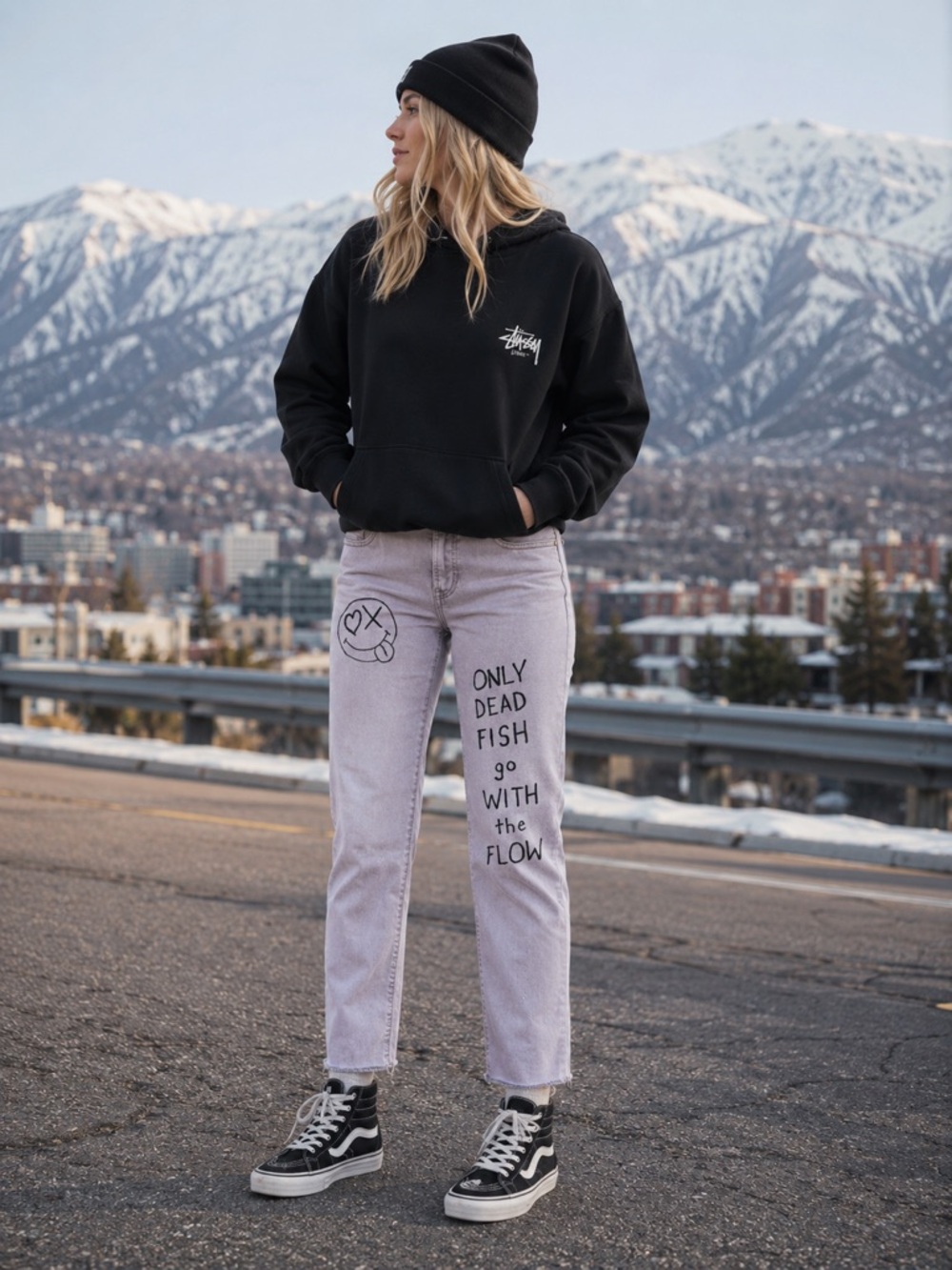 😎American Eagle Custom Graffiti Jeans Women’s 8 Low Rise Super Stretch